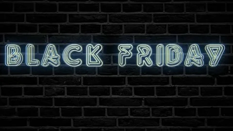 121 Animation Text Neon Effect Black Friday v4 库存影片 138034163