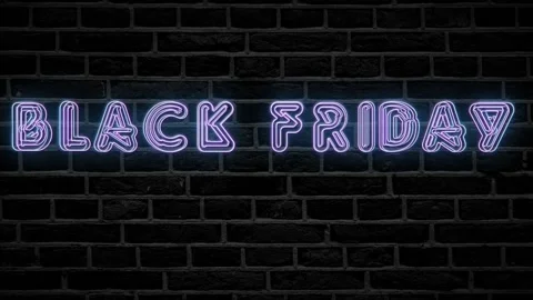 121 Animation Text Neon Effect Black Friday v5 库存影片 138034226