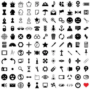 121 vector pictograms. Stock Illustration