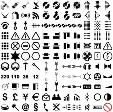 121 vector pictograms. Stock Illustration