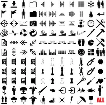 121 vector pictograms. Stock Illustration