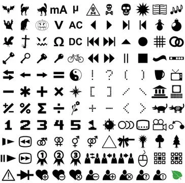 121 vector pictograms. Stock Illustration