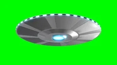 3D ufo/ flying saucer - 4K animation (3840x2160 px) - green background