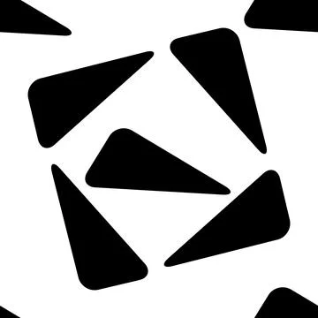 1215 Seamless pattern with rounded black triangles Illustrazione stock