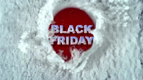 122 Animation Text Appears in The Snow Black Friday v3 Video stock 138033722