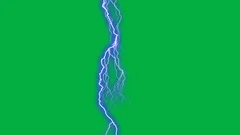 Lightning strike on Green Screen 4K