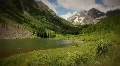 (1229) Maroon Bells Peaks Lake Colorado Mountains Wilderness Summer HD Footage