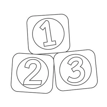 123 Blocks icon Stock Illustration