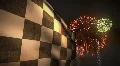 (1230) Summer Fireworks Celebration Motor Racing Flag Winner Competition HD Footage