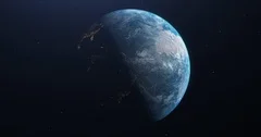 3d exploration zoom earth planet rotating close up animation