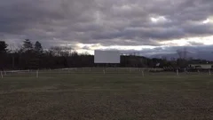 Abandoned drive-in movie theater upstate New York overcast