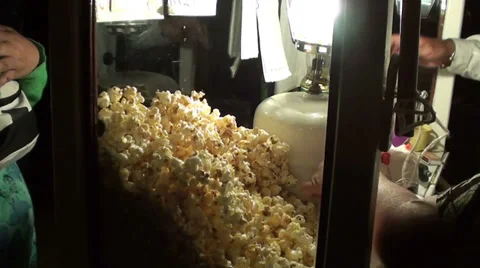 1235 The seller of popcorn Stock Footage 35864064