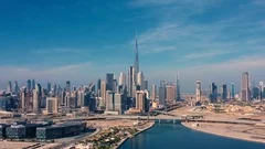 AERIAL. Drone video of Dubai city at day time. Modern city concept vith