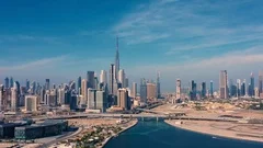AERIAL. Drone video of Dubai city at day time. Modern city concept vith