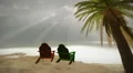 (1238) Tropical Mexican Palms Ocean Storm Beach Chairs Romantic Fantasy Lagoo HD Footage