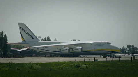 AN-124 Ruslan on the  base in Kiev 스톡 동영상 62955051