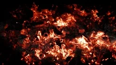 4K - Burning coals. looped video