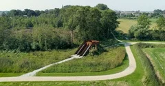Metal Art Monument at Wijnaldum -  Friesland, Netherlands / Holland – 4K Drone