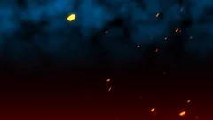 Animated Fire Embers with Blue Smoke