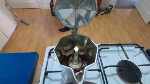 1.25 x speed coffee pot producing coffee , 4K Stock Footage 138620000