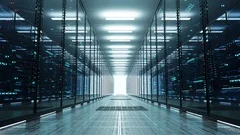 Data center with endless servers. Network and information servers