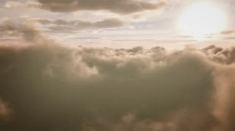(1256) Beautiful serene sunset clouds aerial animation Vídeo Stock 3609827