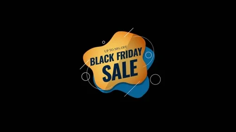 126 Animation Text Badge or Banner Black Friday v10 Stock Footage 138174816