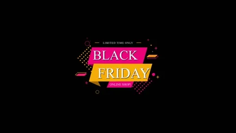 126 Animation Text Badge or Banner Black Friday v3 Stock-Footage 138174824
