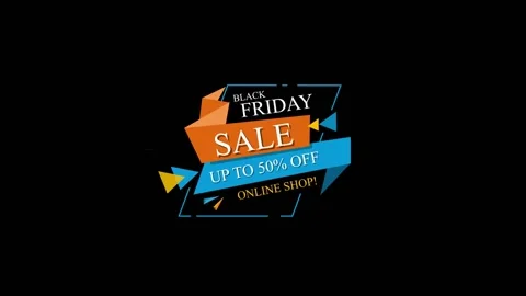 126 Animation Text Badge or Banner Black Friday v5 Stock Footage 138174833