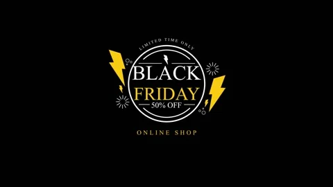 126 Animation Text Badge or Banner Black Friday v8 Stock Footage 138174844