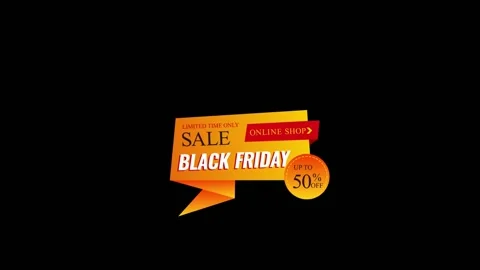 126 Animation Text Badge or Banner Black Friday v7 Stock Footage 138174845