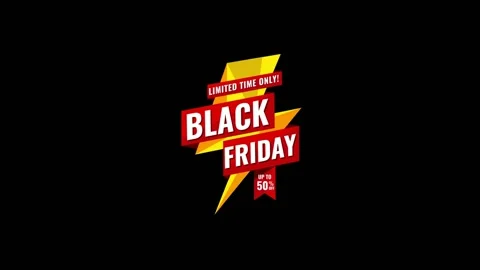 126 Animation Text Badge or Banner Black Friday v9 Stock Footage 138174849