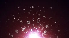 Flying Music Notes Animation, Rendering, Background, Loop