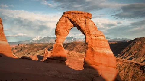 (1261) Delicate Arch sunset mountains timelapse Arches National Park Moab Utah Vidéo 6532184