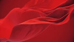 4k Red wavy silk fabric in wind,seamless waving flag cloth loop background.