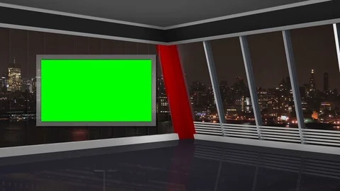 127 HD News TV Virtual Studio Green Scre... | Stock Video | Pond5