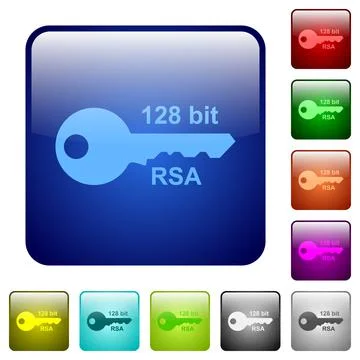 128 bit rsa encryption color square buttons Stock-Illustration