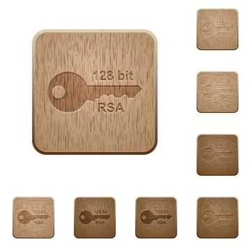 128 bit rsa encryption wooden buttons Stock-Illustration
