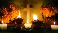 Mexican day of the dead altar (Dia de Muertos) Looped footage