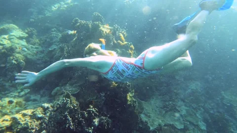 12976slow motion close up side view of a slim skinny Caucasian female woman snor Stock Footage 329061291