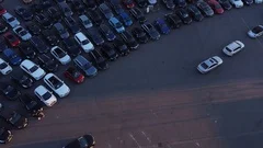 Automobiles queuing in a drive in cinema  in times of Crisis in Germany