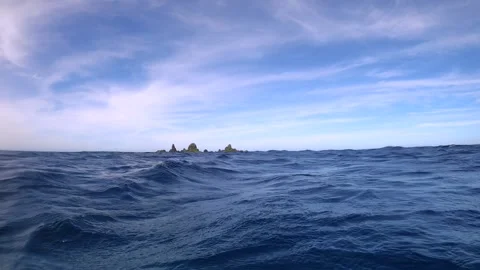 12996Slow motion of Still View looking straight to worship Rock with choppy Ripp 스톡 동영상 329289566