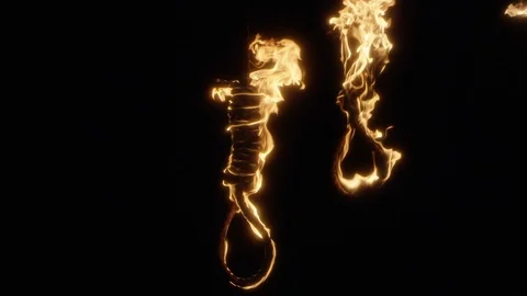 12_SwingingNoose_Burning1 Video stock 96534606