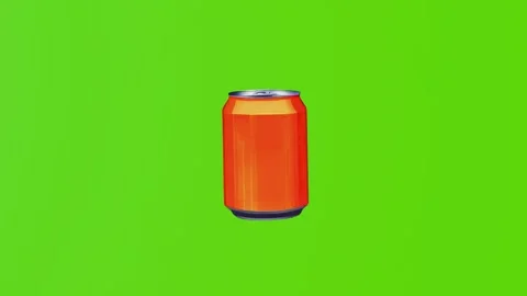 12d model of an orange soda can isolated on a green screen Stock Footage 282777869