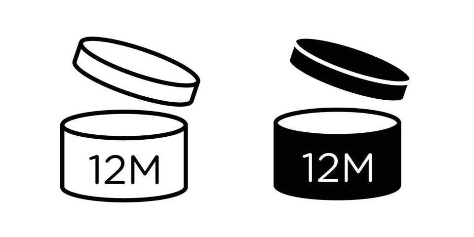 12M icon solid, line, and editable vector set. Stock Illustration