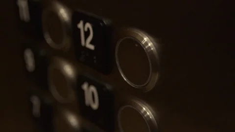 12th Floor Elevator Button Being Pushed Stock Footage 83525285
