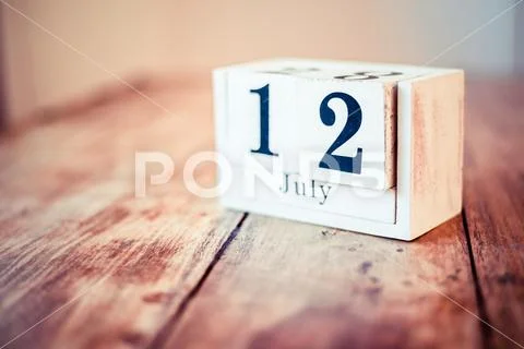 12th of July - 12 July - National Simplicity Day.National Different Colored E Stock Photos