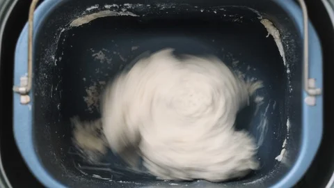 13 Domestic Bread Maker Preparing Dough For Loaf With Flour Stock Footage 128699281