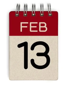 13 feb calendar Stock Illustration