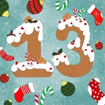 13 gingerbread figure Stock Illustration